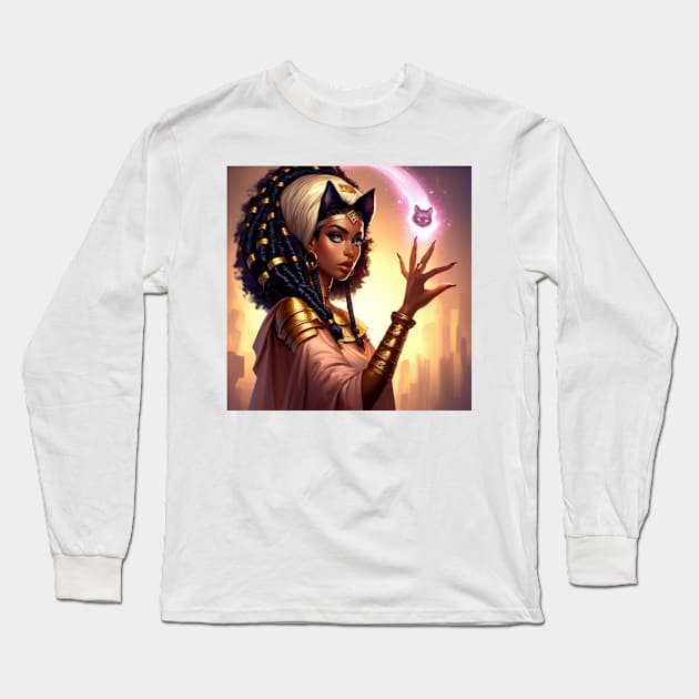 Egipt cat goddess Long Sleeve T-Shirt by GoodandFunny